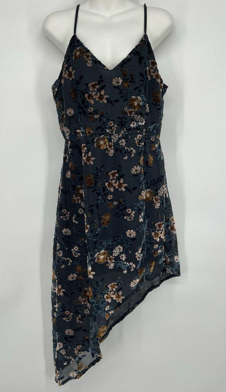Floral Velvet Burnout Whimsigoth Dress M Fairy Grunge Asymmetric Homecoming Hoco